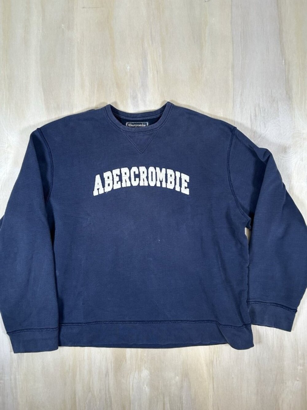 Vintage Abercrombie & Fitch Crew Neck Pull Over Sweater Men's XL Blue Logo